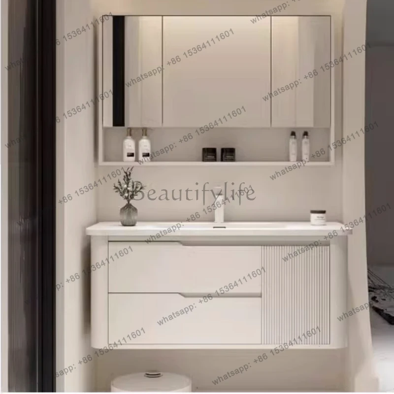 Home Bathroom Vanity Combo - LSClassic Nordischer Badezimmerschrank mit Stauraum, integriertem