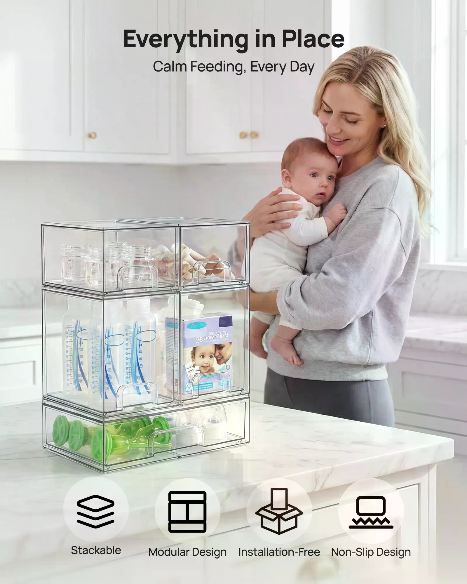 5/8er-Pack stapelbare Aufbewah – Home Bathroom Organizer Bewertung und Preis